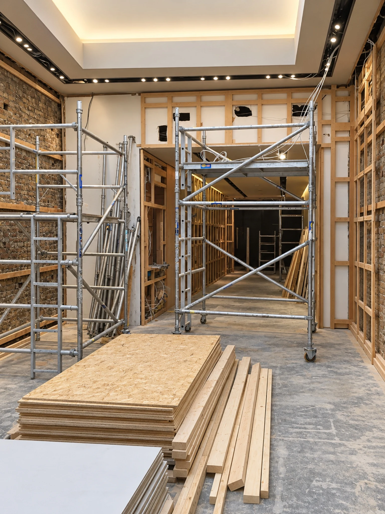Work in progress: the gallery interior during refurbishment.