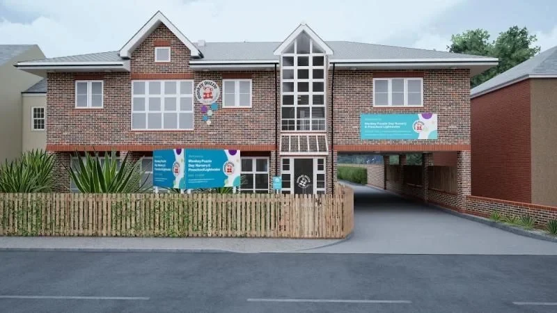 Brick frontage and entrance of Monkey Puzzle Lightwater